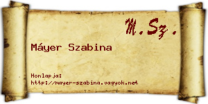 Máyer Szabina névjegykártya